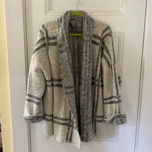 Free People black and white cozy blanket sweater